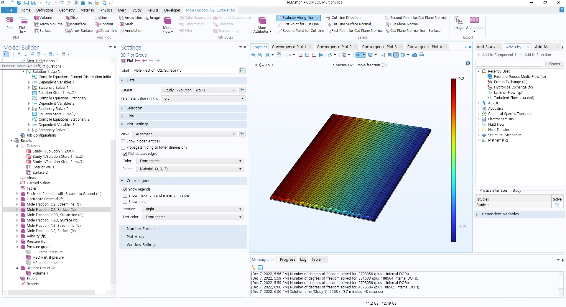 electrochemical analysis of PEMFC to use Hydrogen Fuel cells tool in comsol multiphysics